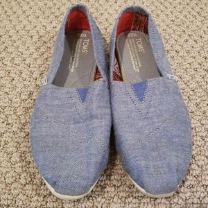 Chambray slip ons